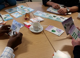 Image of card sorting activity from training workshop